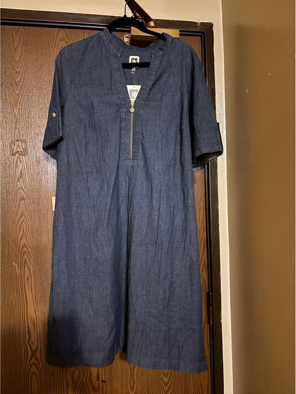 Anne Klein NWT Fall Denim Midi Dress